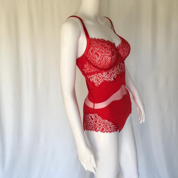 LA PERLA WOMEN BABY DOLLS, RED COLOR, gi 33 - Picture 5 of 11